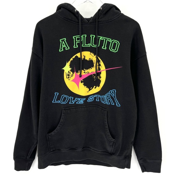 A Pluto Love Story Sweatshirt Size L Double Sided Streetwear Pingy Hoodie Black - Picture 1 of 13